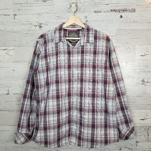 Topo Ranch Plaid 100% Cotton Long Sleeve Button Do